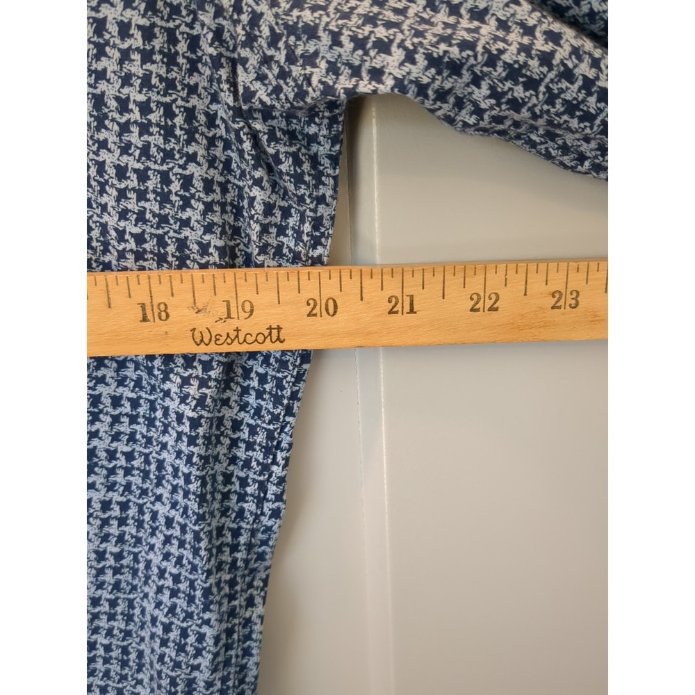 Robert Graham Modern Americana Men's TAILORED Flip‎ Cuff Blue Check Shirt Large - Picture 9 of 13
